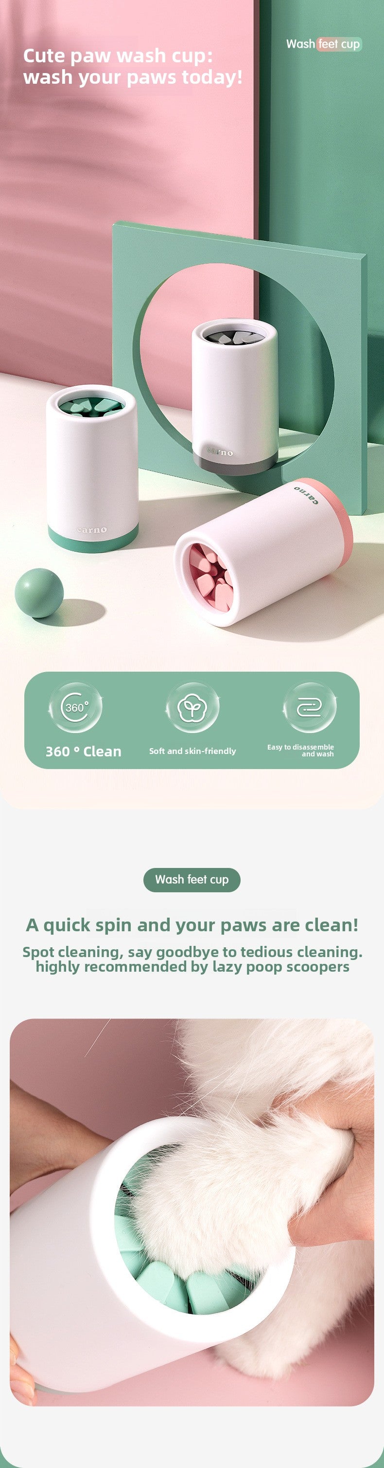 Pet Paw Cleaning Cup for Dogs, Corgis, Puppies, Golden Retrievers, Paw Cleaning Tool for Teddy Dogs, Paw Cleaning Device for Cats