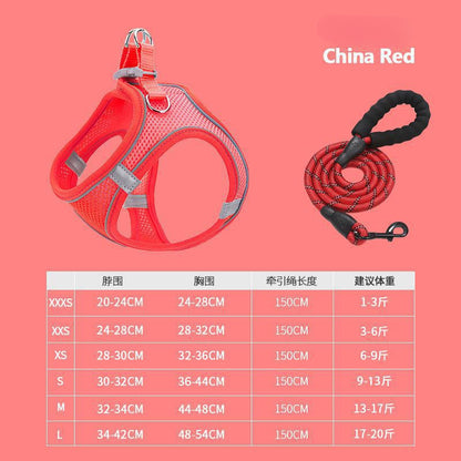 New Pet Vest-Style Pet Harness Reflective Breathable Cat Dog Leash Walking Leash Dropshipping