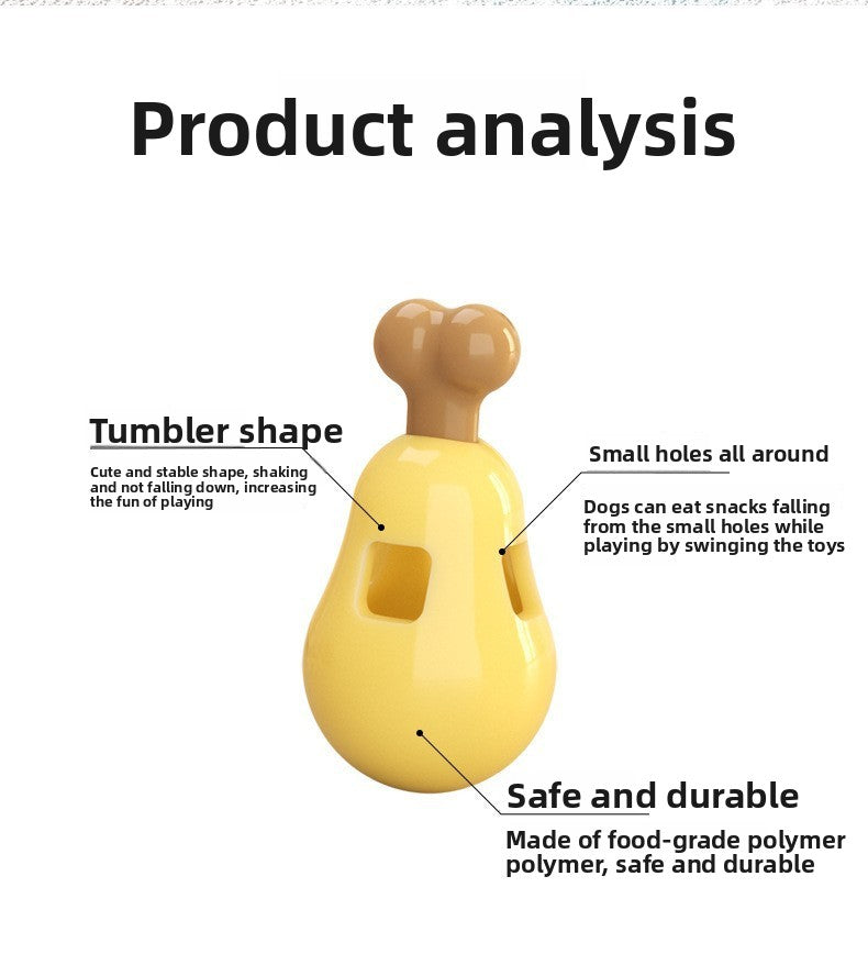 Automatic Treat Dispensing Ball for Dogs Interactive Puzzle Chew Toy Chicken Leg Shape Long Lasting Chewer Toy for Teeth Grinding and Boredom