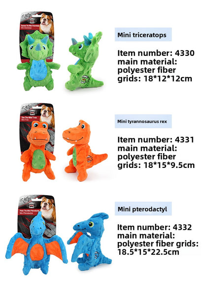 Dog Sound Plush Dinosaur Toy with Crinkle Paper for Durable Chewing