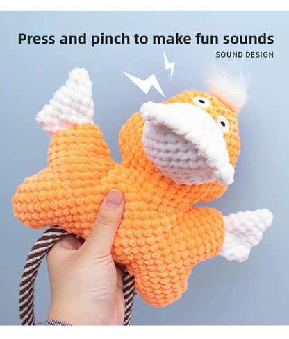 Sound Pet Toy Dog Toy Indestructible Frog Duck Cotton Rope Boredom Relief Interactive Dog Toy