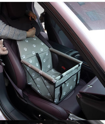 Premium Pet Car Seat Cushion Non-Slip Dog Car Hammock with Side Protection and Seat Belt Loop for Travel Safety