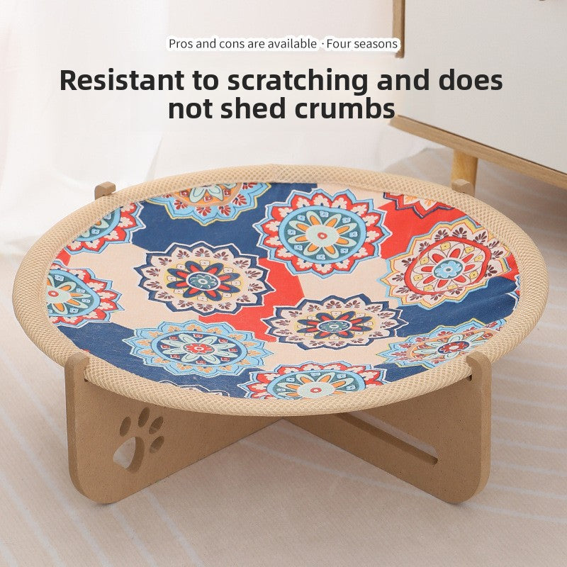 AllSeason Bungee Trampoline Nest Round Cat Scratching Mat Ethnic Sisal OnePiece Board Dropshipping