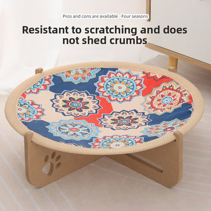 AllSeason Bungee Trampoline Nest Round Cat Scratching Mat Ethnic Sisal OnePiece Board Dropshipping