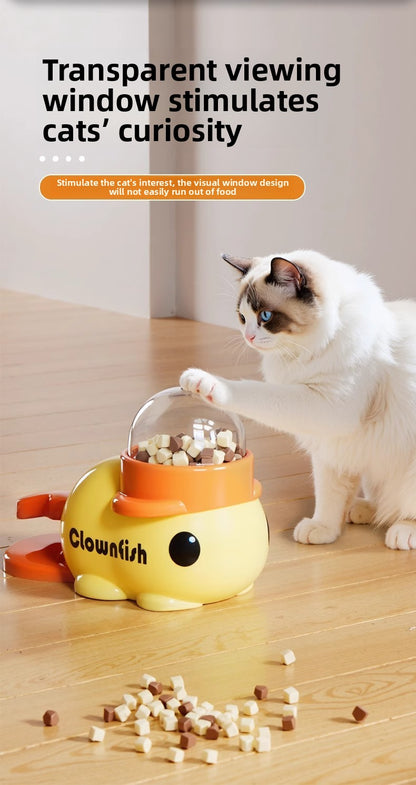 Cat Dog Self-Entertainment Toy: Small Yellow Duck Press-Type Feeder
