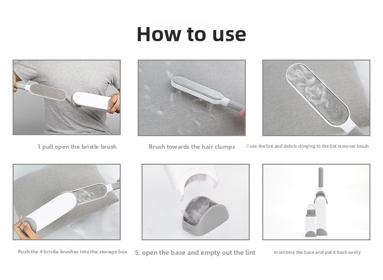 Professional Pet Hair Removal Brush Double Sided Grooming Tool for Dogs Cats Reusable Lint Roller for Clothes Furniture Carpet Deshedding