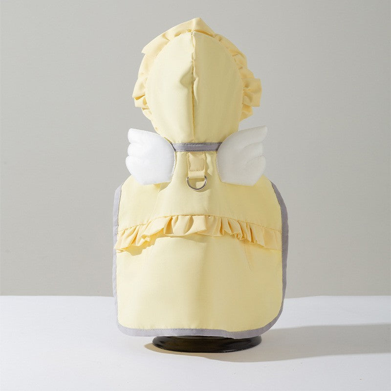 3D Dinosaur Tail Dog Raincoat Waterproof Reflective Pet Rain Poncho for Medium Large Breeds Like Golden Retriever Hooded Rain Gear