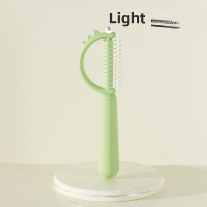 Double Sided Cat Comb for Shedding Small Dinosaur Cute Design Pet Grooming Brush Massage Knot Comb Macaron Colors Long Hair Short Hair