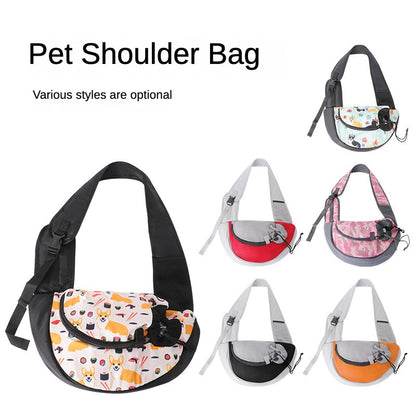 Pet bag Pet shoulder bag Stylish breathable oblique straddle cat bag