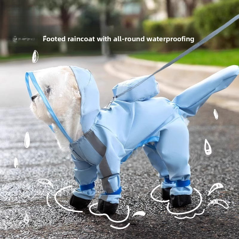 3D Dinosaur Tail Dog Raincoat Waterproof Reflective Pet Rain Poncho for Medium Large Breeds Like Golden Retriever Hooded Rain Gear