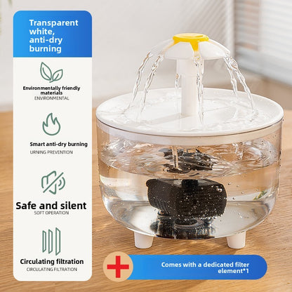 Silent Automatic Cat Water Dispenser Large Capacity Pet Fountain Anti Black Chin Bowl