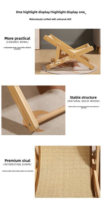 Jianma Solid Wood Adjustable Cat Sofa Chair Scratch-Resistant Cat Bed Lounger Pet Furniture