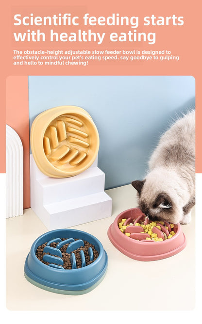 Dog Bowl Cat Bowl Slow Feeder Dog Anti-Choke Slow Feeder Food Bowl Large Capacity Feeder Non-Slip Anti-Tip Pet Bowl