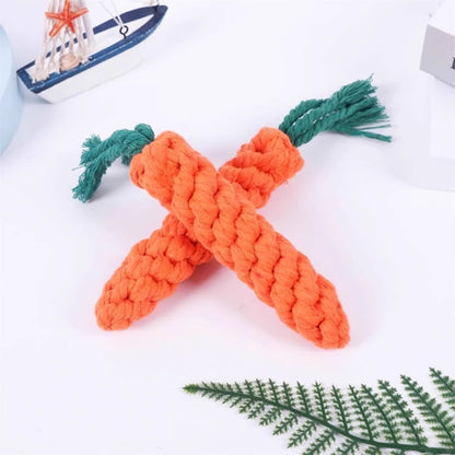 Dog Toy Carrot Knot Design Interactive BiteProof Teeth Cleaning for Small Pets