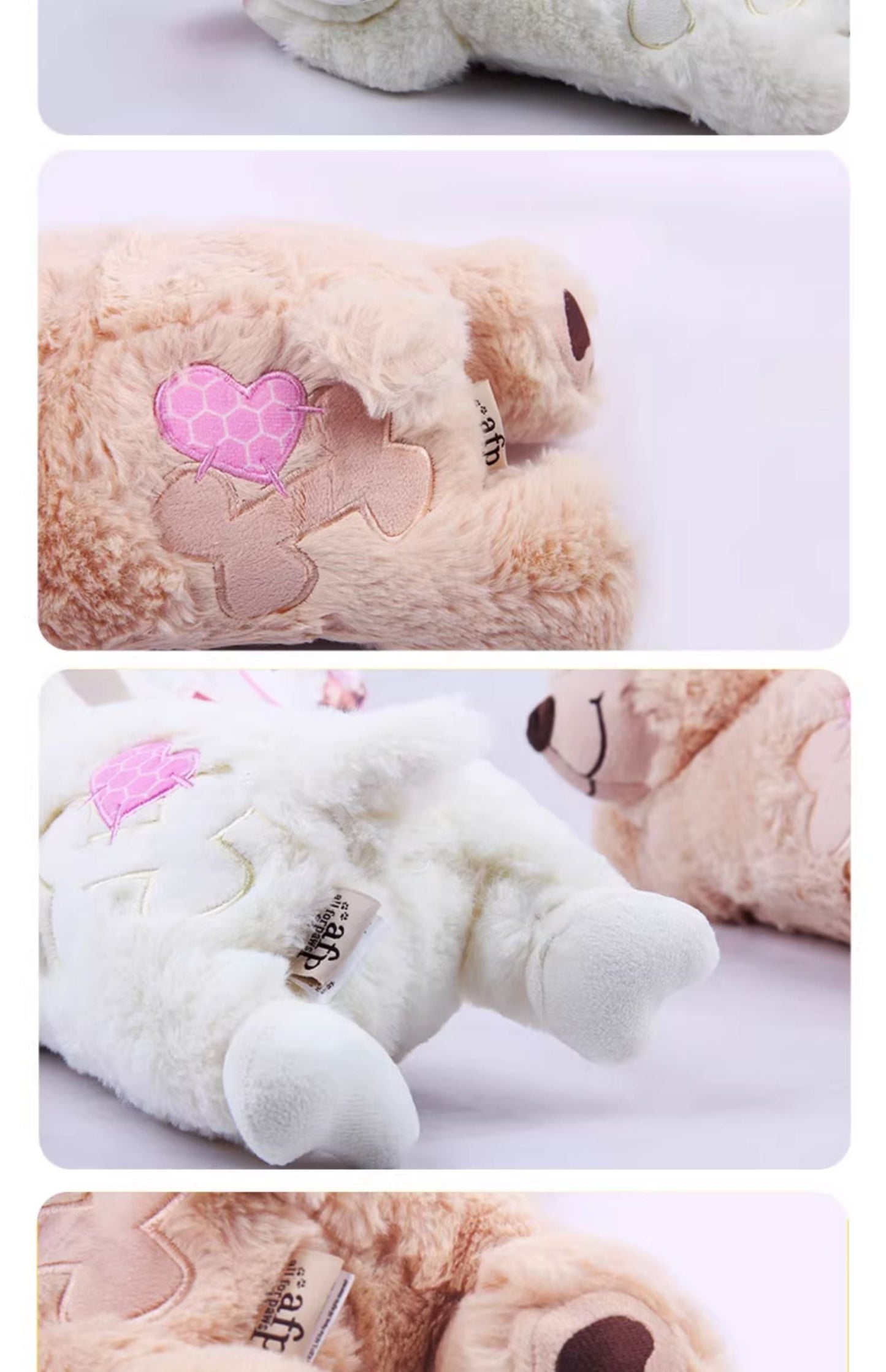 Durable Pet Comfort Pillow Puppy Shape with Simulated Heartbeat Warm Plush Sound Toy