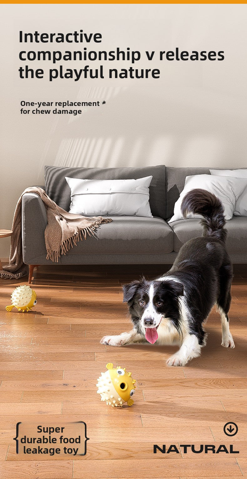 Pet Pufferfish Chew Toy Soft Durable Fun Stress Buster for Dogs