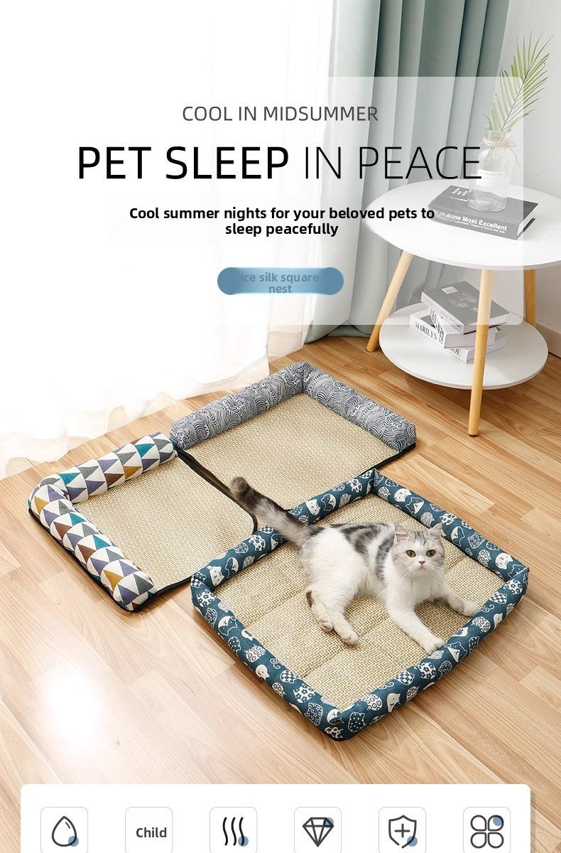Pet Bed for Cats Dogs AllSeason Mat Summer Cool Sleeping Gear Small Medium Sizes