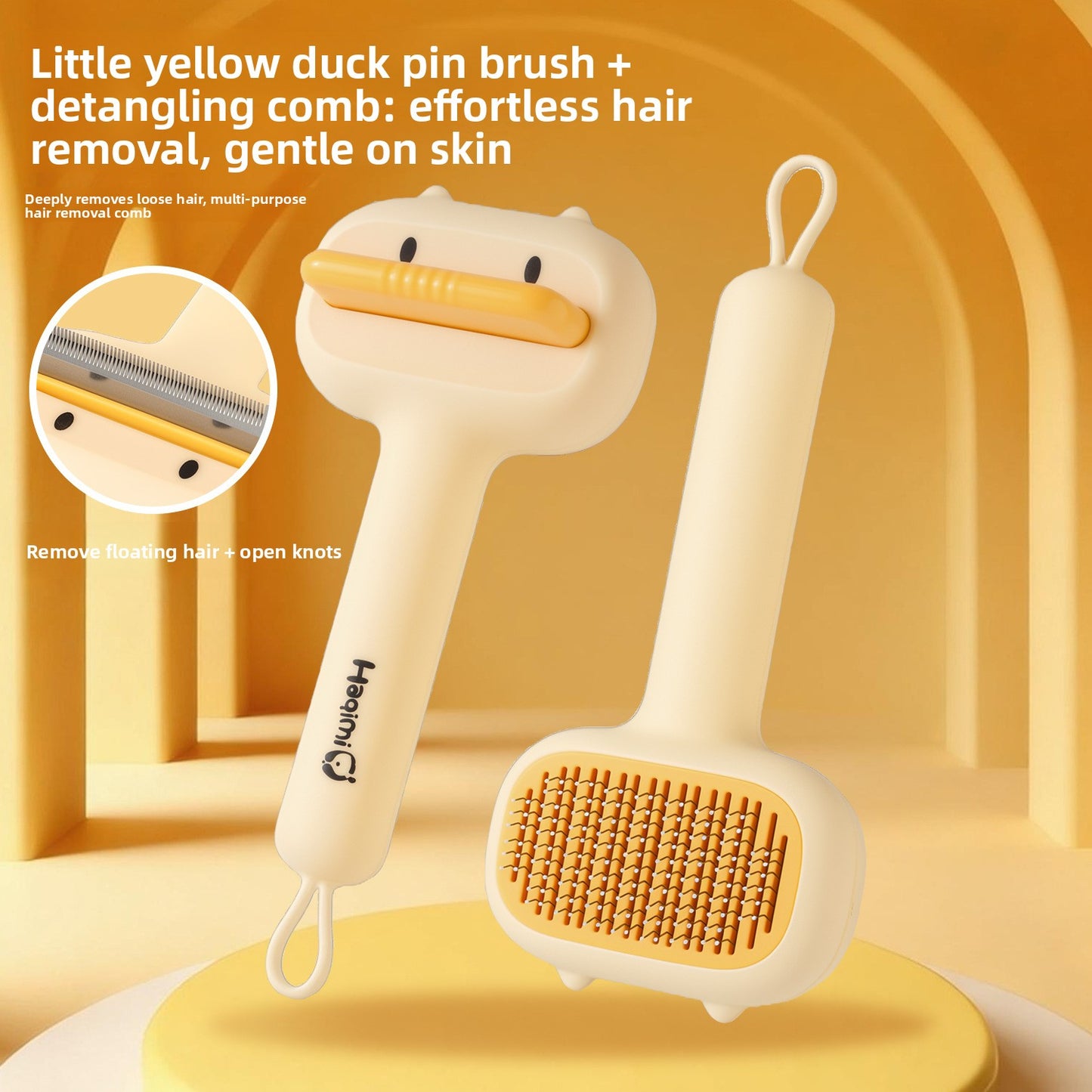 Magic Pet Hair Remover Comb Self Cleaning Cat Brush for Shedding Gentle Detangling and Massage Tool for Cats Dogs to Reduce Loose Fur and Mats