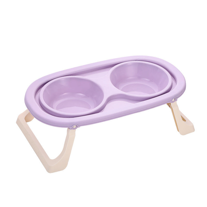 High Legged Foldable Dog Bowl Large Capacity Anti-Tip Slow Feeder Bowl Waterproof Pet Bowl for Dogs Cats Outdoor Indoor Use Easy Carry Travel Bowl