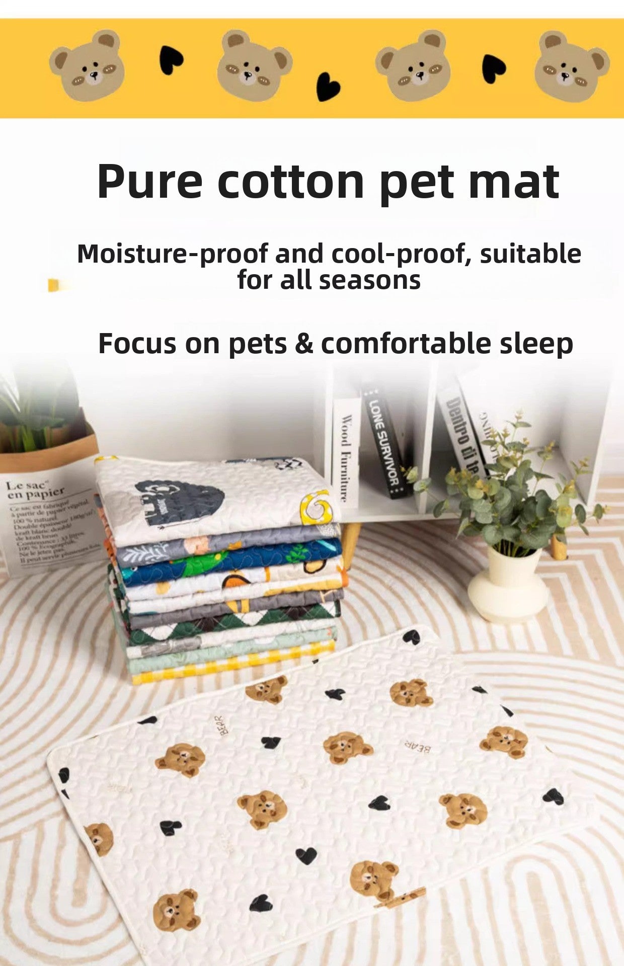 AllSeason Pet Mat Dog Blanket Durable Washable Cat Comfy Sleeping Mat