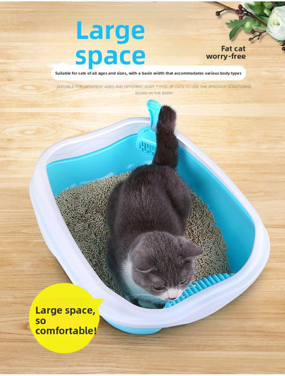 Semi-Enclosed Large Cat Litter Box Detachable Tray Plus Cat Toilet