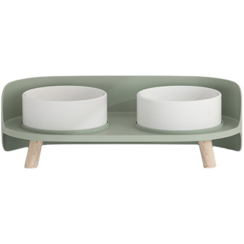 Ceramic Double Cat & Dog Bowl with Elevated Stand