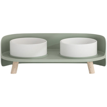 Ceramic Double Cat & Dog Bowl with Elevated Stand