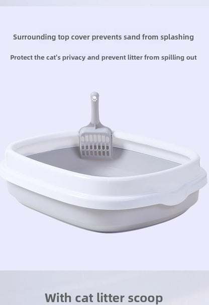 Pet Supplies Semi-Enclosed Cat Litter Box Durable Cat Litter Box with Cat Litter Scoop Cat Toilet
