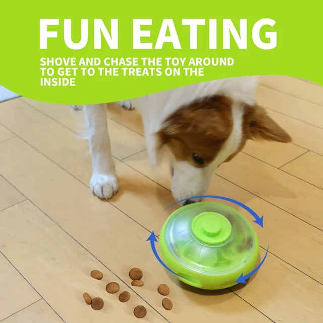 UFO Shaped Pet Interactive Snack Dispenser Dog Slow Feeder Training Toy