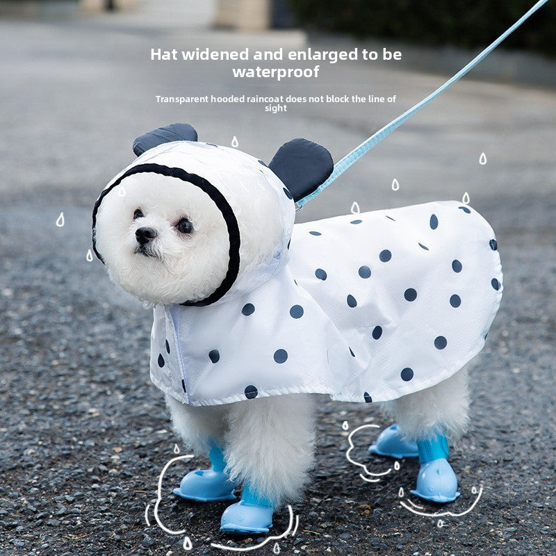 Waterproof Pet Raincoat Full Coverage Four Legged Design for Small and Medium Dogs Summer Outdoor Adventure Cartoon Teddy Dog Clothes