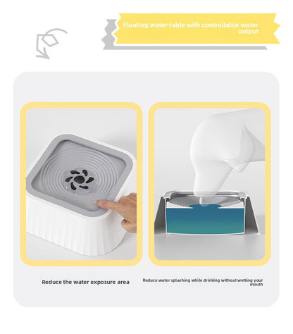 Dog Cat Water Bowl with Non Wet Mouth Floating Basin Buoyancy Neck Protection