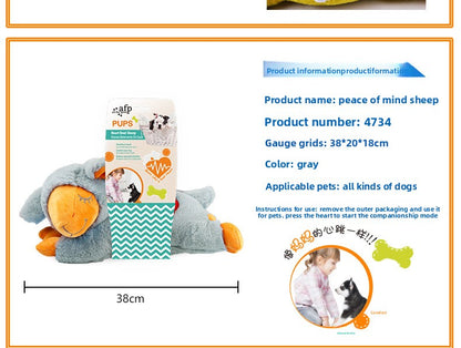 Amazon Hot-Selling Dog Anxiety Companion Sleep Toy Interactive Cute Plush Heartbeat Lamb Pet Toy
