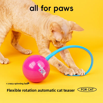 Automatic Electric Cat Toy with Irregular Sliding Magic Spinning Ball for Self-Entertainment
