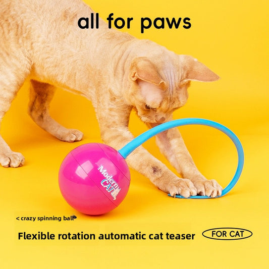 Automatic Electric Cat Toy with Irregular Sliding Magic Spinning Ball for Self-Entertainment