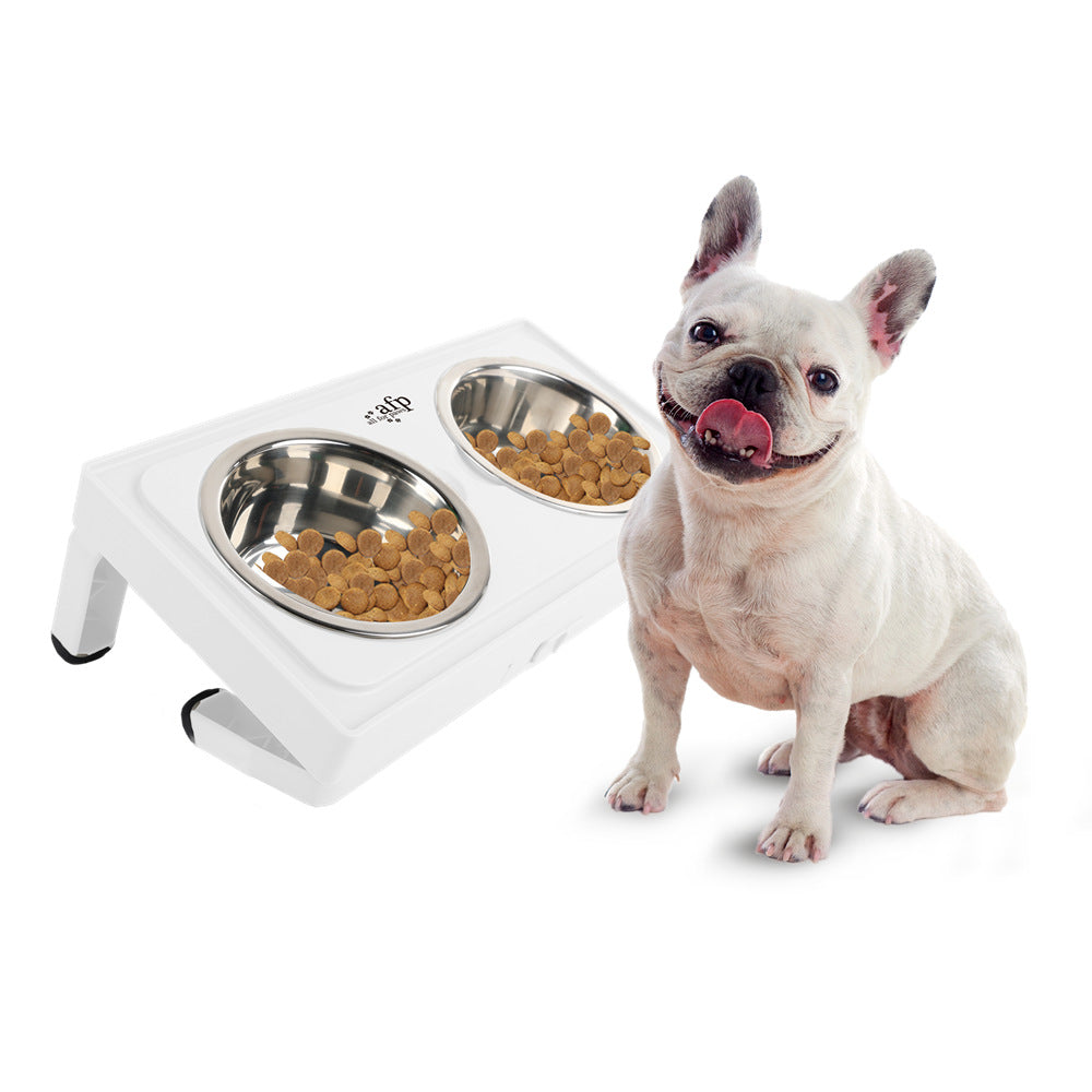Sturdy Adjustable Height Angle Pet Feeder 750ml Stainless Bowl