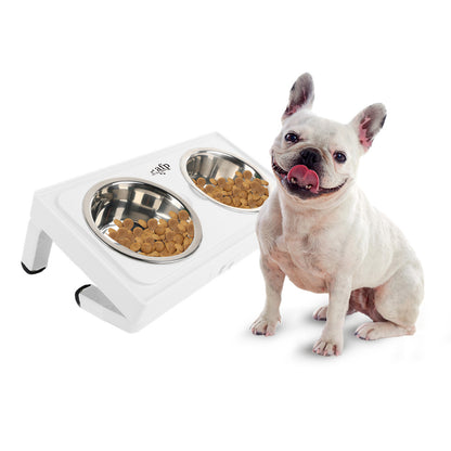 Sturdy Adjustable Height Angle Pet Feeder 750ml Stainless Bowl