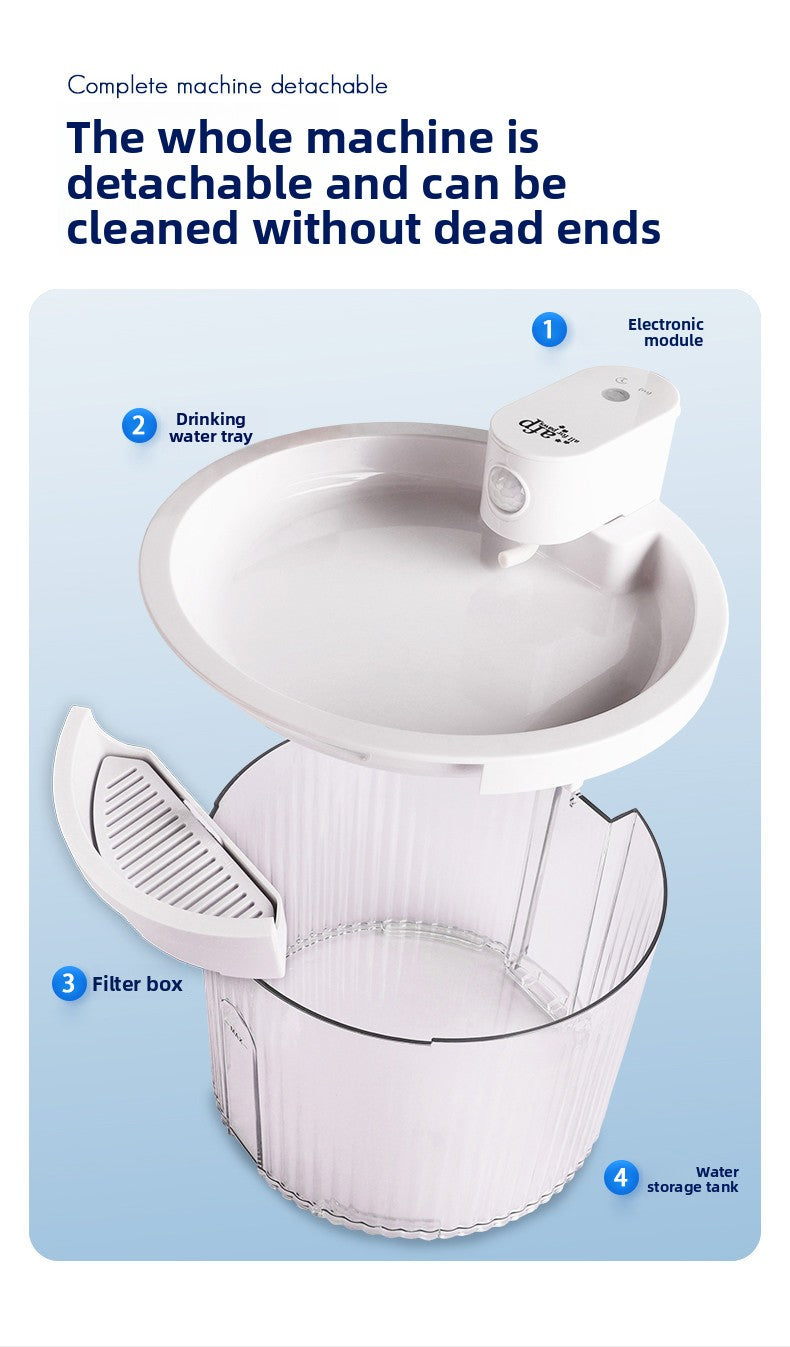 Pet Water Dispenser Smart Sensor Cat Automatic Water Feeder Circulation Non-Electric Large Capacity Long Battery Life