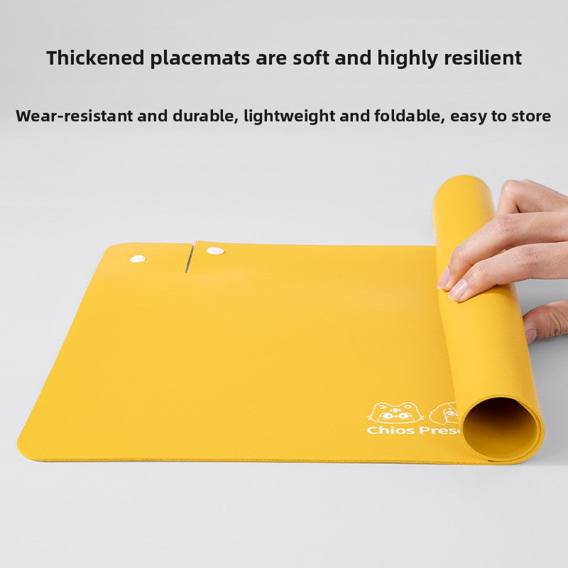 Semi Enclosed Waterproof Pet Placemat Non Slip Oil Proof Thickened Leather Dining Mat for Cats Dogs Food Bowl Mat Creative Design