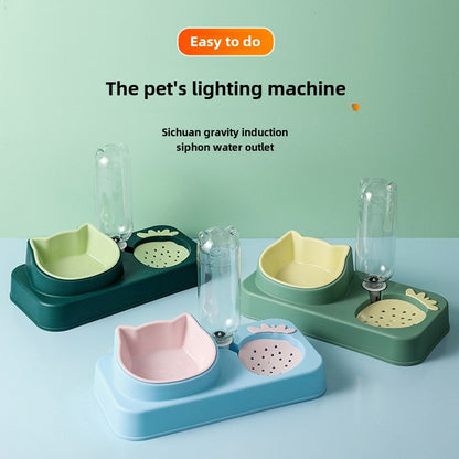 Pet strawberry cat bowl automatic water dispenser non-wet mouth Pet Bowl anti-spill food Bowl Pet Bowl dog bowl