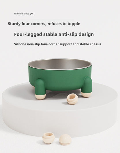 High Feet Stainless Steel Dog Cat Bowl Anti Slip Tip with Neck Protection