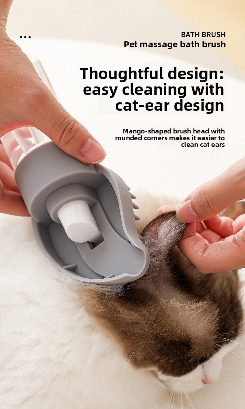 Multifunctional Automatic Foam Silicone Pet Bath Massage Brush for Cats Dogs