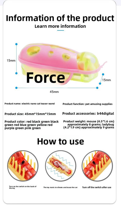 Nano Worm Cat Toy Automatic Teasing Intelligent Wand with Obstacle Avoidance for Self Play