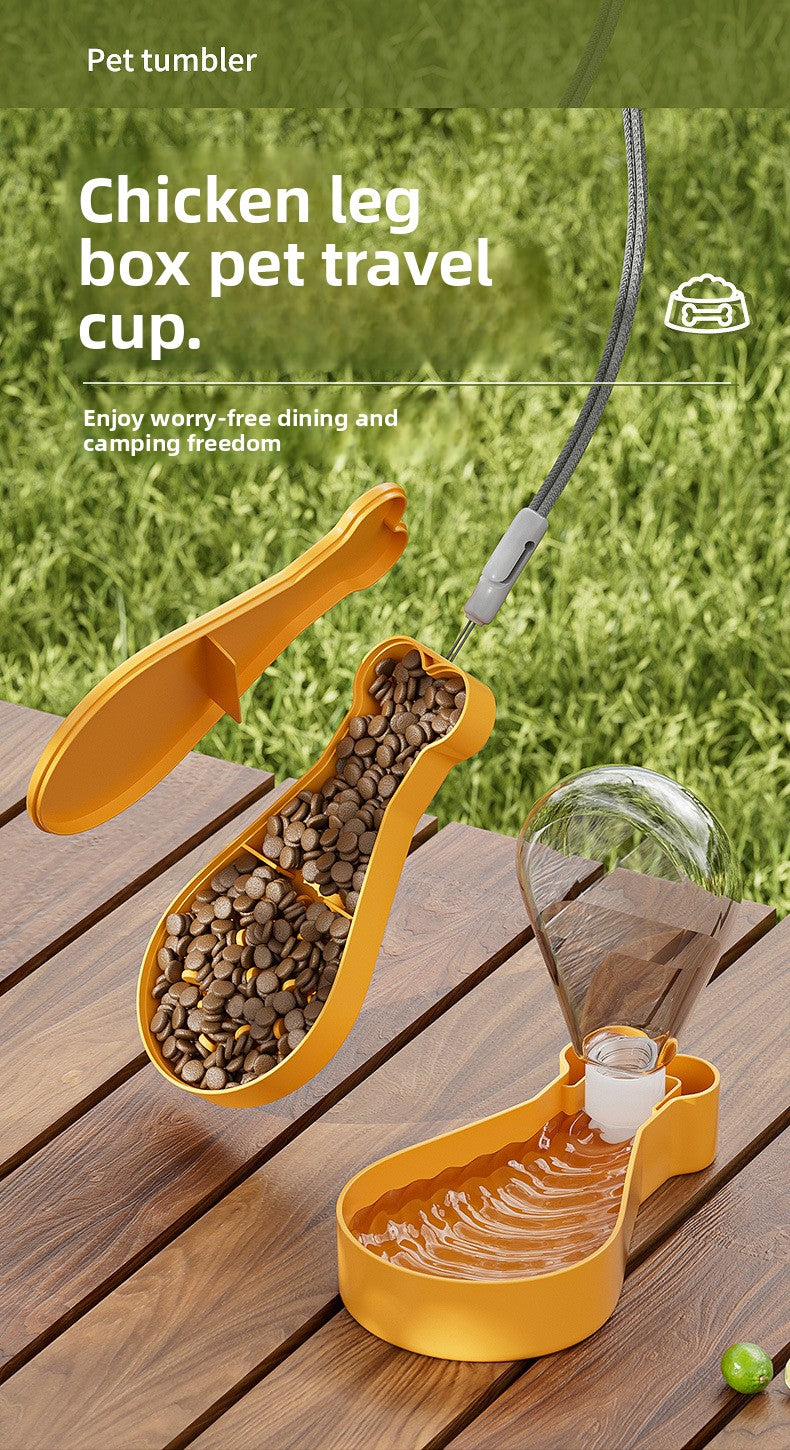 Portable Pet Travel Water Bottle and Food Container Double Layer Dog Cat Outdoor Feeder Leak Proof Dual Use Cup