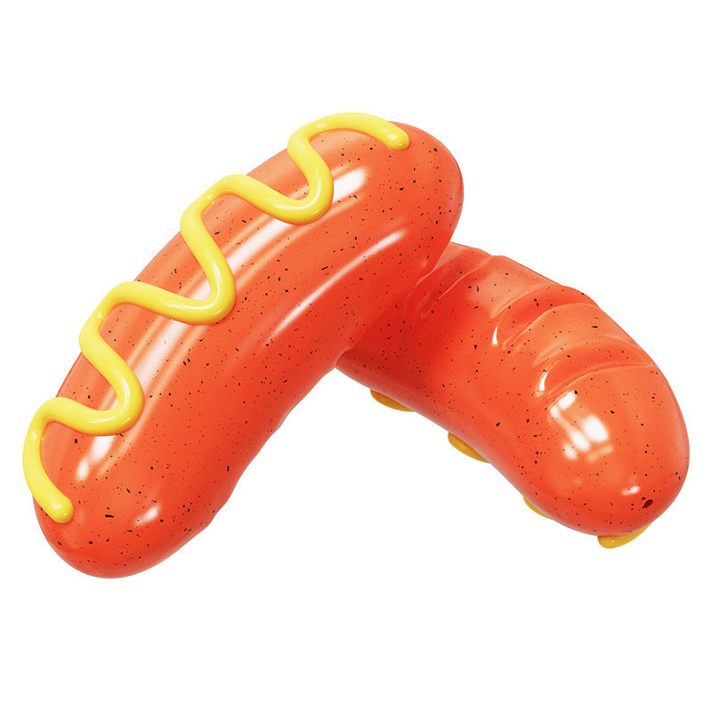 Hot Dog Sausage Pet Toy for Teeth Grinding