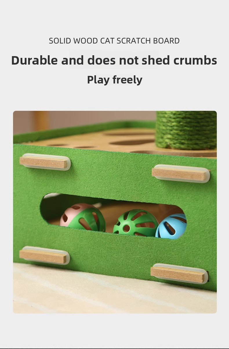 Cat SelfEntertainment Gadget Teaser Wand Durable Scratching Post MultiPlate Ball Bell Maze Board