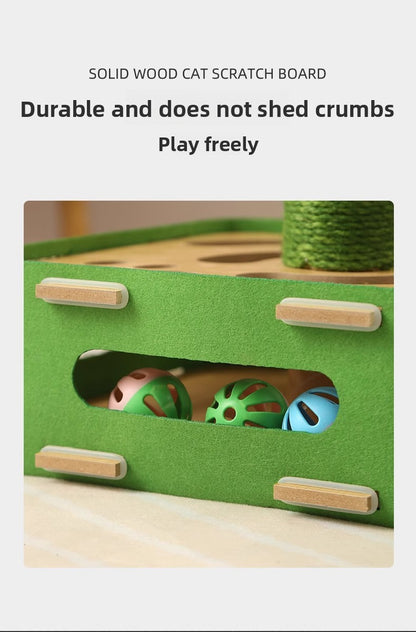 Cat SelfEntertainment Gadget Teaser Wand Durable Scratching Post MultiPlate Ball Bell Maze Board