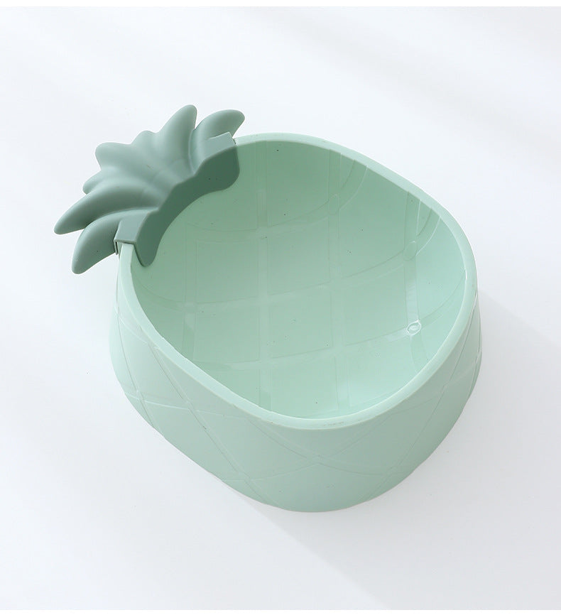 INS Aesthetic Pineapple Shaped Pet Dog Food Plastic Bowl