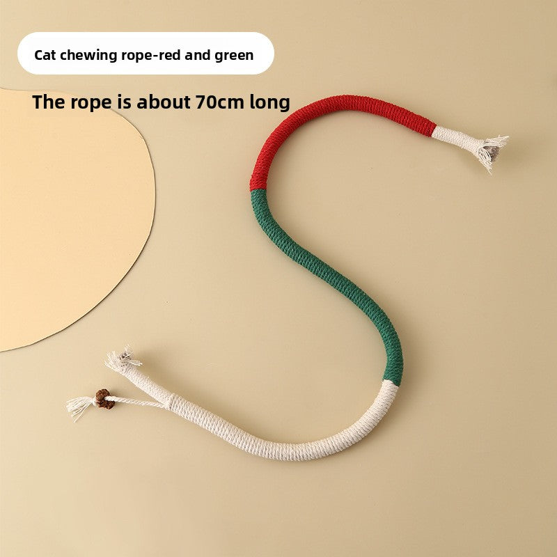 Cat Self-Entertainment Chew Rope Teeth Cleaning Artifact