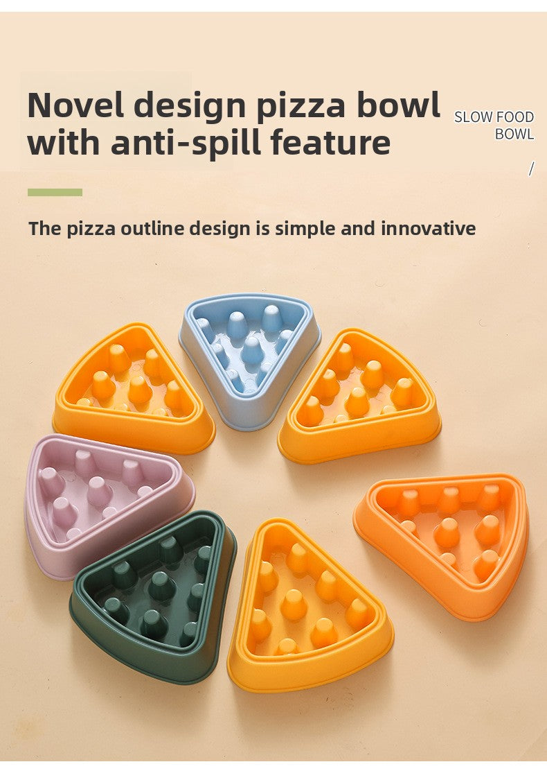 Interactive Puzzle Feeder Bowl Large Size Slow Feed Dog Bowl Anti Gulping Choking Cartoon Pizza Design Fun Pet Supplies for Dogs Cats
