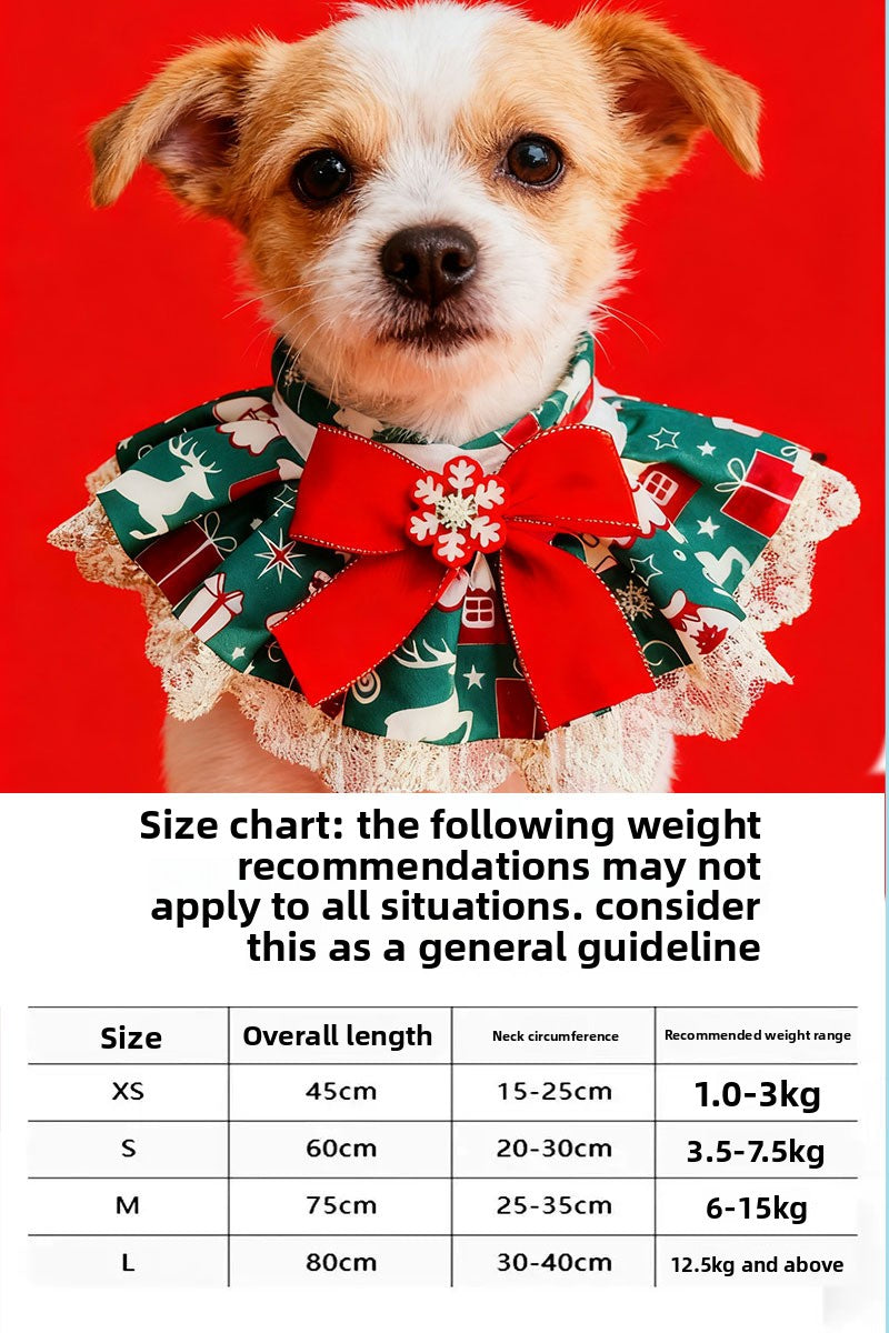 Christmas Special Pet Saliva Towel Scarf for Dogs Cats Festive Triangular Bib Decor